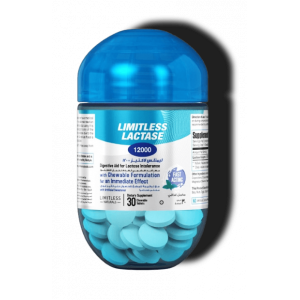 LIMITLESS LACTASE 12000 FCC ( LACTASE ENZYME ) DIGESTIVE AID FOR LACTOSE INTOLERANCE — DIETARY SUPPLEMENT 30 CHEWABLE TABLETS